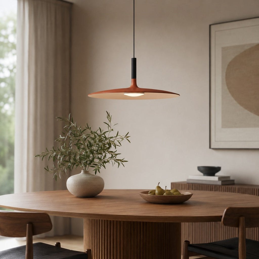 Modern pendellampa i betong — fast ansluten, dimbar LED-hängarmatur