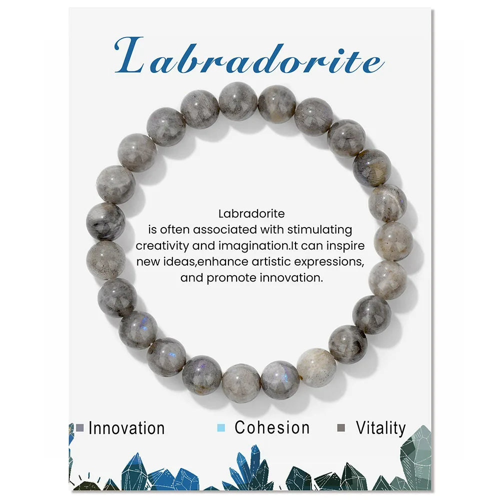 Aria-armbånd med naturlige krystaller til energihealing
