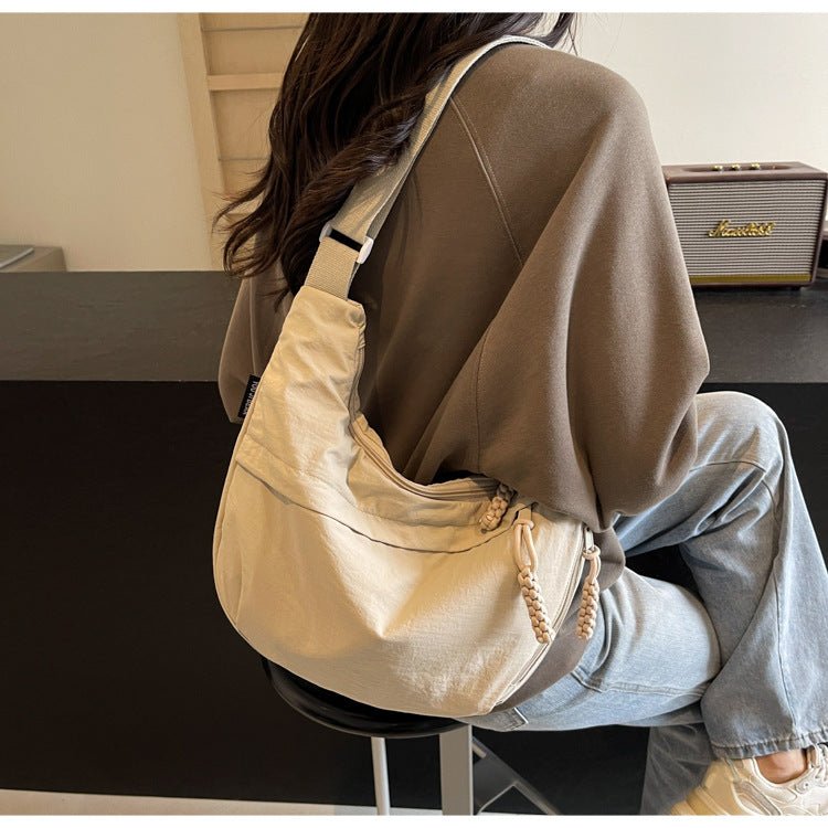 EVERCARRY Nylon schoudertas — slimme vakken, geweven textuur