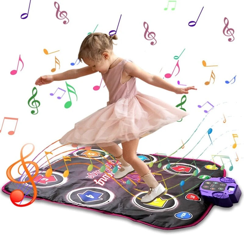 Interactive Dance Mat — 5 Challenge Levels, Built-In Games, Bluetooth Audio & LED Lighting