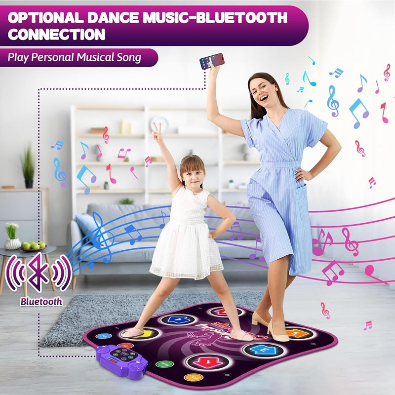 Interactive Dance Mat — 5 Challenge Levels, Built-In Games, Bluetooth Audio & LED Lighting
