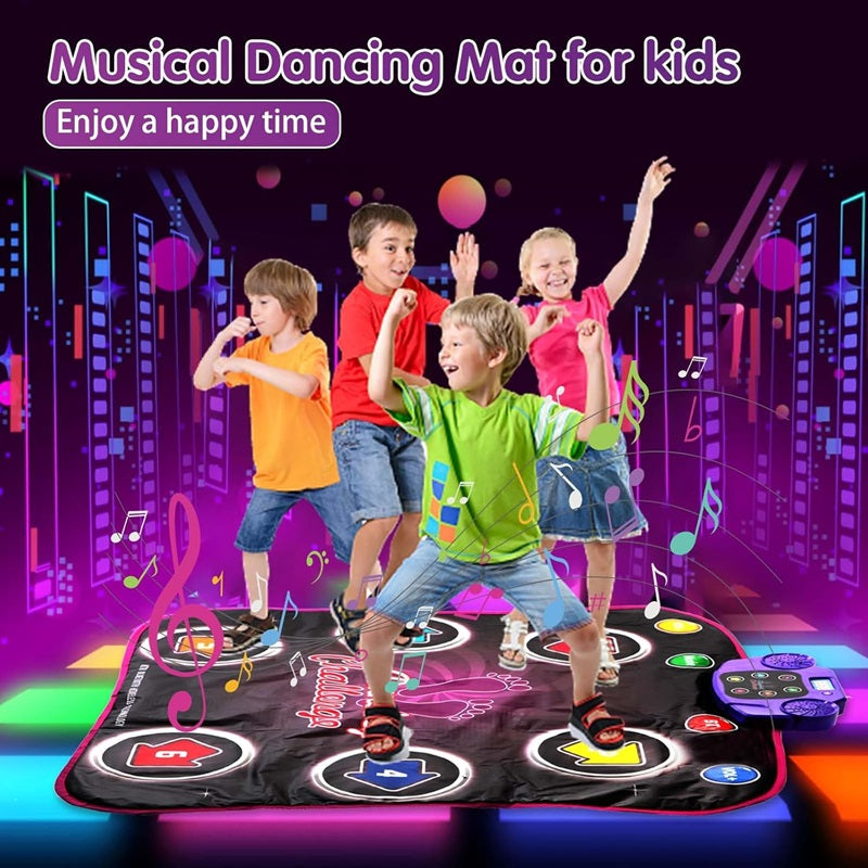 Interactive Dance Mat — 5 Challenge Levels, Built-In Games, Bluetooth Audio & LED Lighting