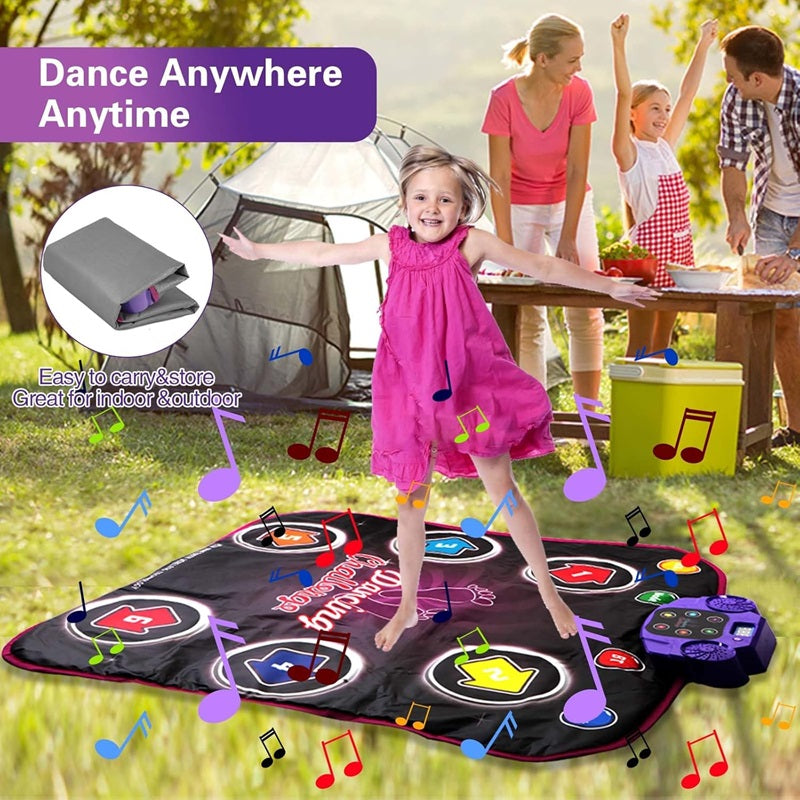 Interactive Dance Mat — 5 Challenge Levels, Built-In Games, Bluetooth Audio & LED Lighting