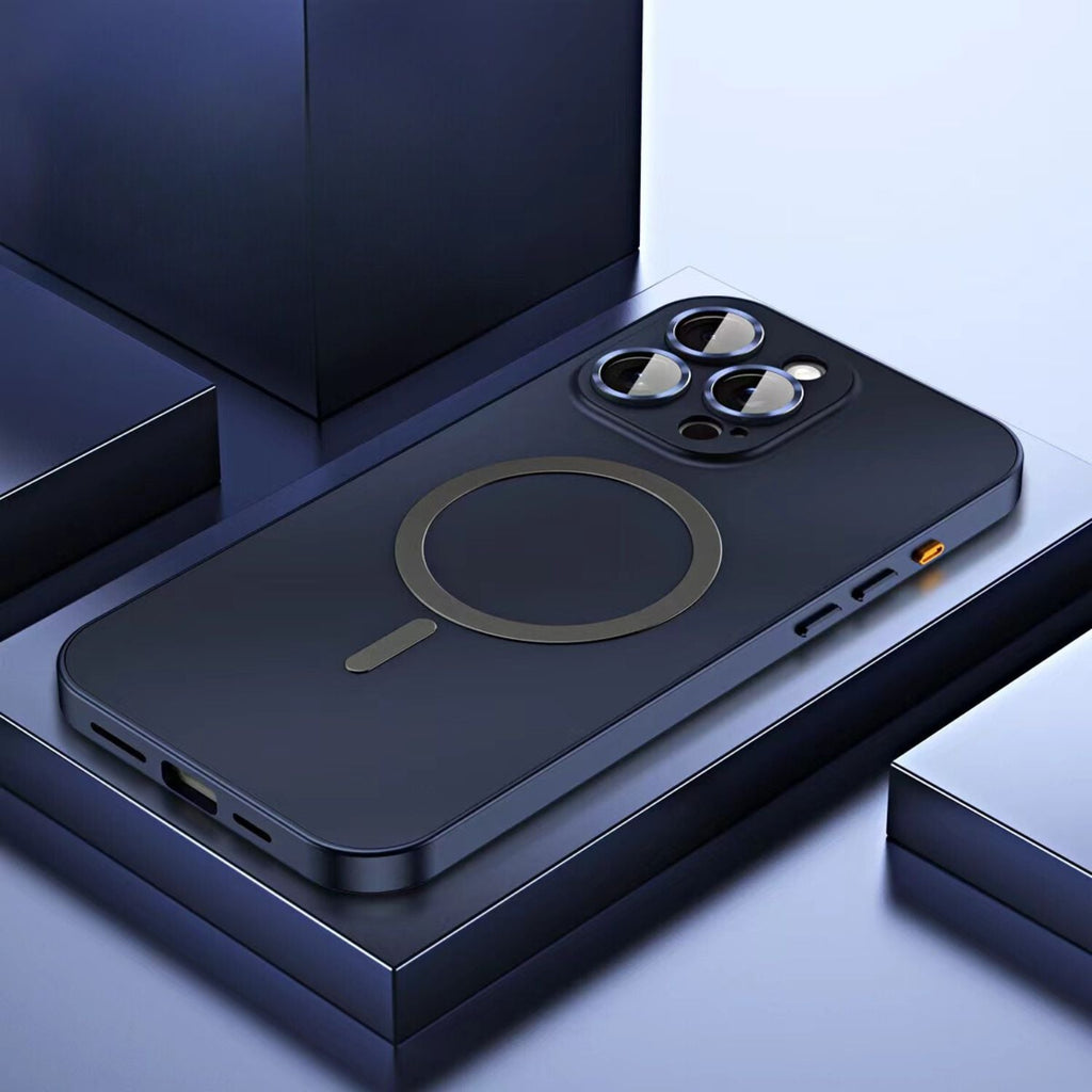 Capa magnética metálica para iPhone – Estrutura robusta compatível com MagSafe, proteção resistente, design elegante