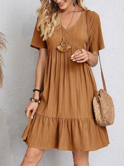 Robe d'été à col V - Légère, Élégante & Ultra-Féminine
