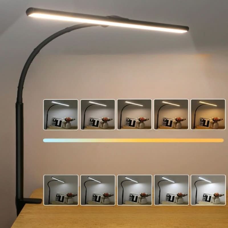 מנורת שולחן LED עם צוואר גמיש - 25 מצבים, התקנה באמצעות תפס