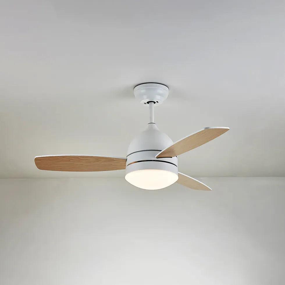 Luz de techo con ventilador de comedor de madera nórdica | boxzora
