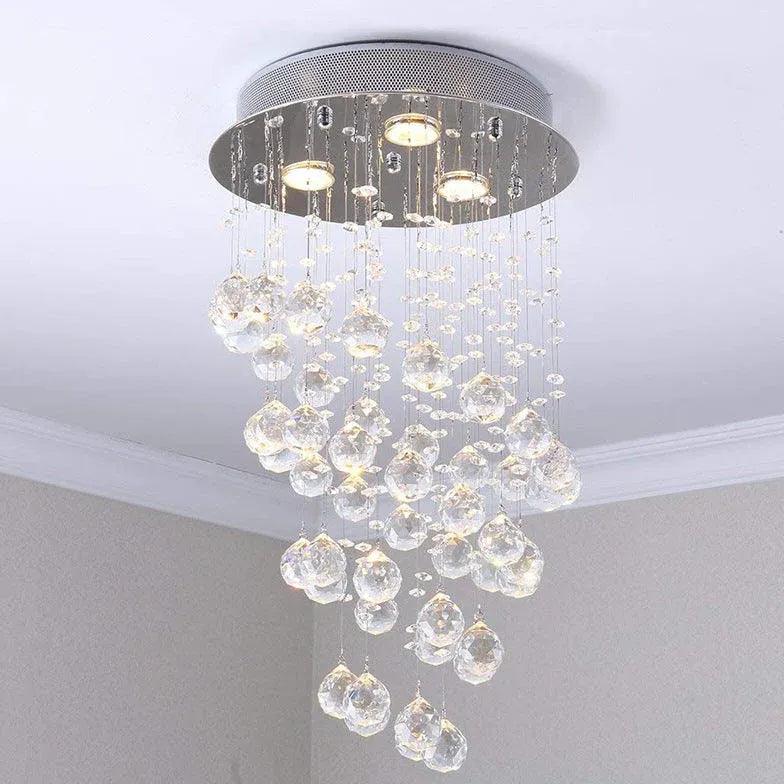 Plafonnier rond rotatif en cristal pour salon | boxzora