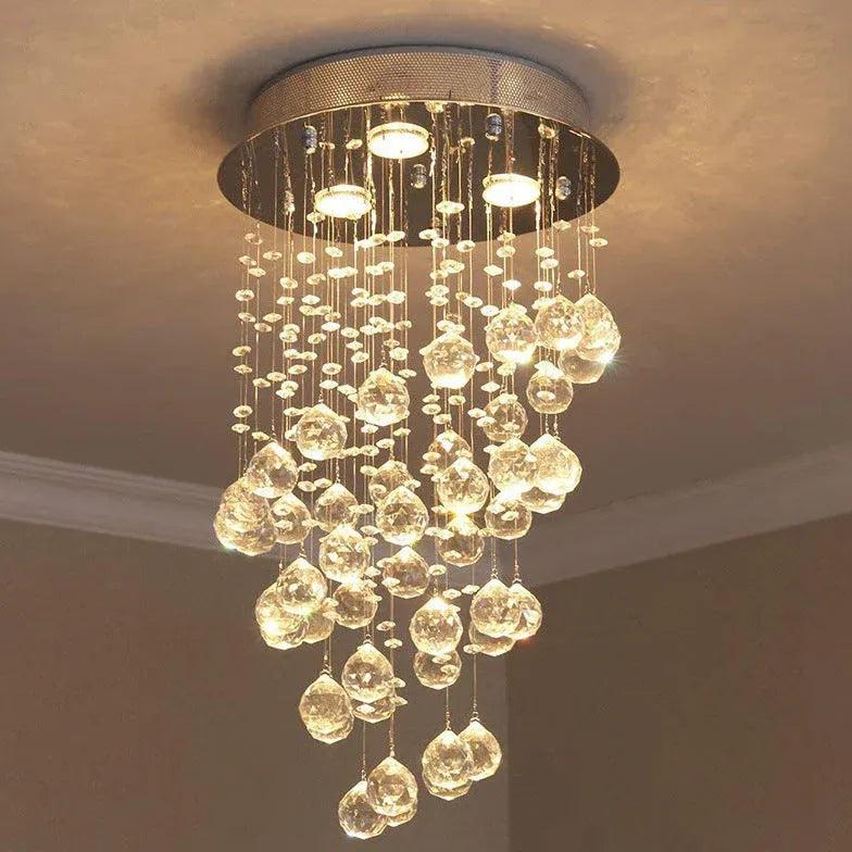 Plafonnier rond rotatif en cristal pour salon | boxzora