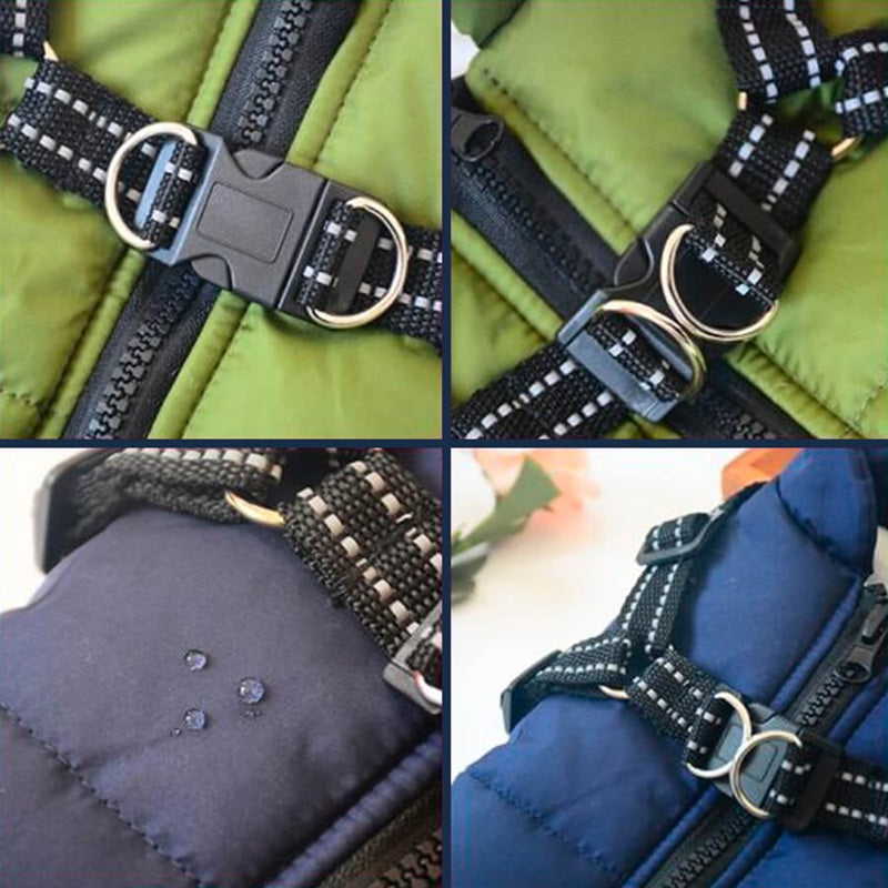 All-In-One Dog Jacket — Waterproof, Integrated Reflective Harness