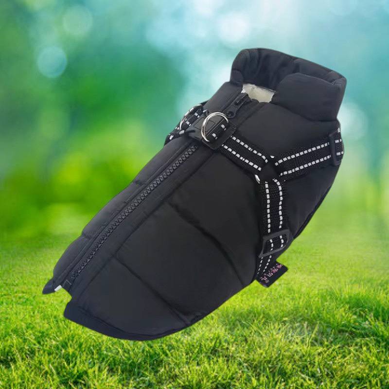 All-In-One Dog Jacket — Waterproof, Integrated Reflective Harness
