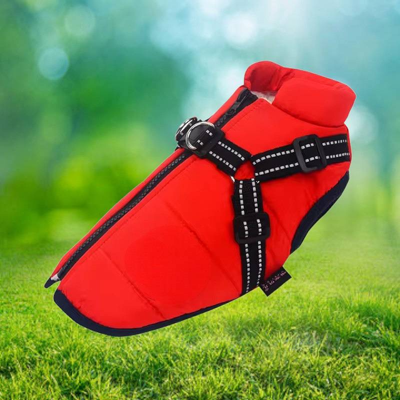 All-In-One Dog Jacket — Waterproof, Integrated Reflective Harness