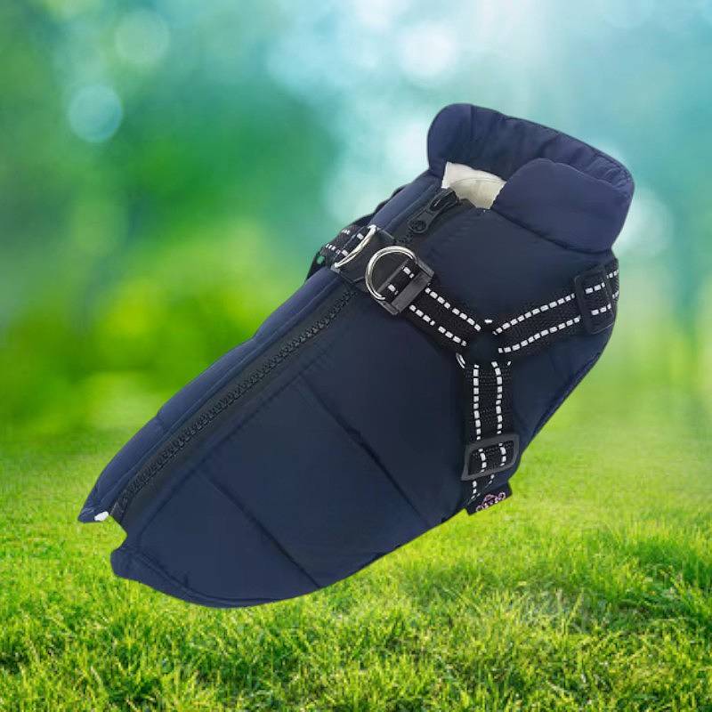 All-In-One Dog Jacket — Waterproof, Integrated Reflective Harness