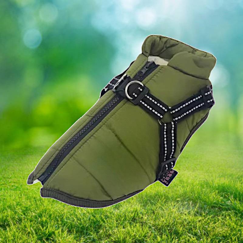 All-In-One Dog Jacket — Waterproof, Integrated Reflective Harness