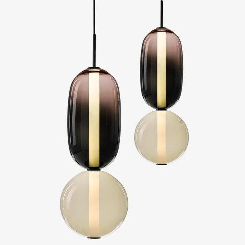 Lámpara colgante nórdica moderna de vidrio de colores | boxzora