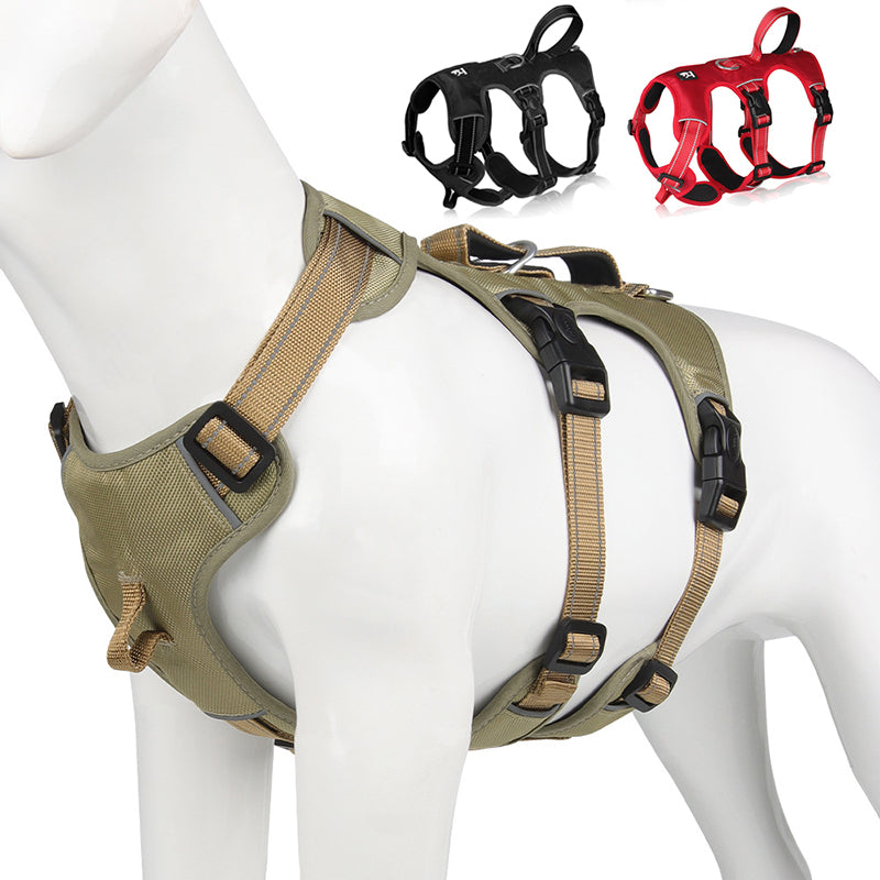 Pettorina riflettente anti-trazione per cani GripGuard — vestibilità comoda e sicura