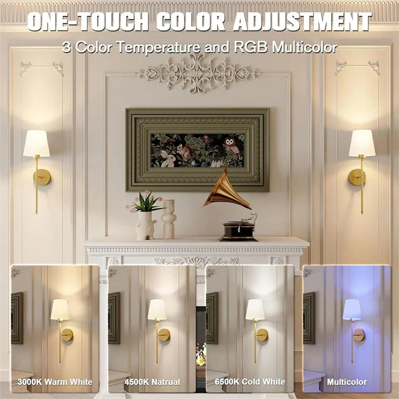 Drahus 2-Pack Wireless Wall Lamps