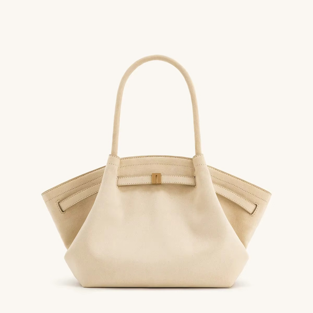 Große Schultertasche Hana in Velourslederoptik