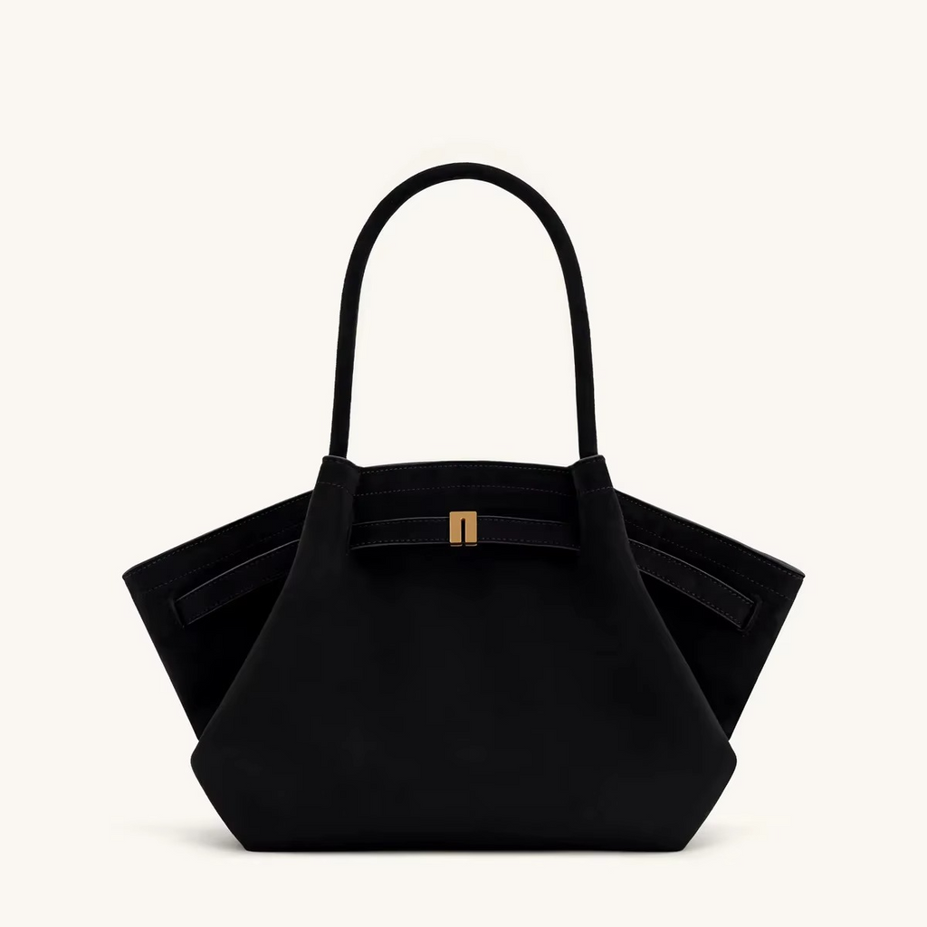 Große Schultertasche Hana in Velourslederoptik