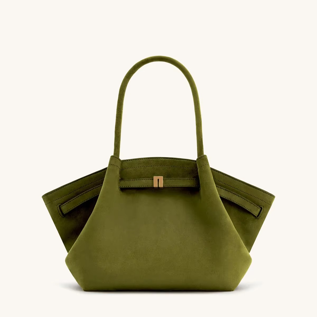 Große Schultertasche Hana in Velourslederoptik