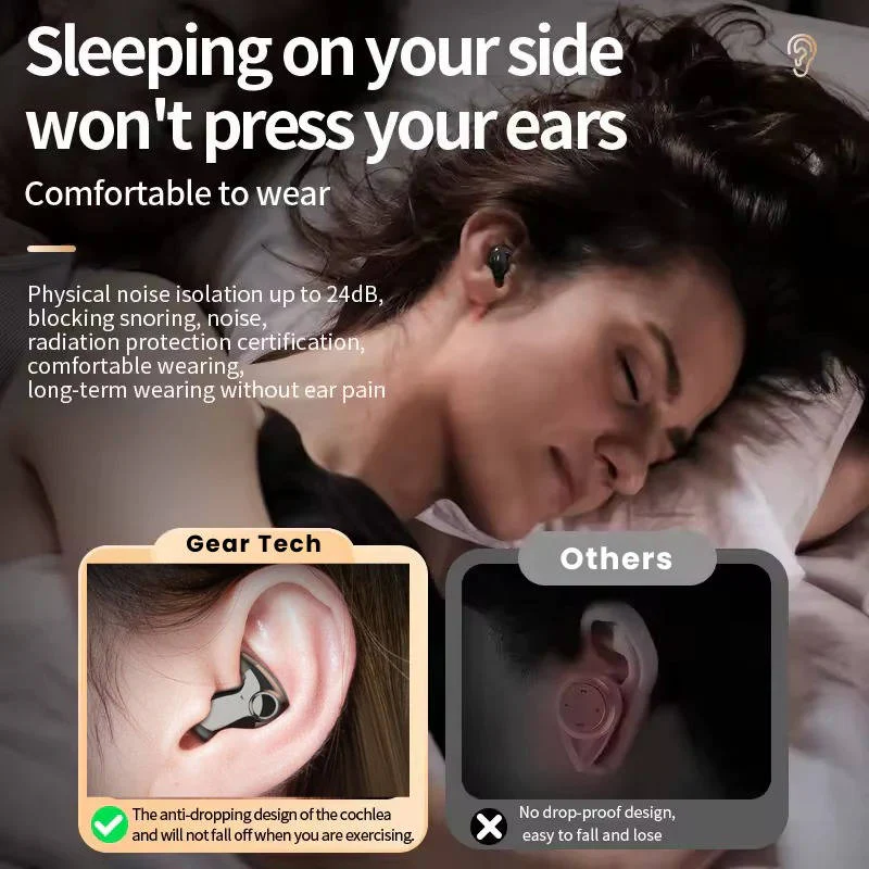 Lehká sluchátka do uší pro spánek s úzkým designem