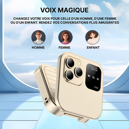 Téléphone à clapet pliable i16 Pro — double SIM, écran de 1.77", 1000 mAh, micro-USB