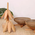 Heat Resistant Wood Trivets and Pot Holders — Decorative Table Mats, 4 PCS