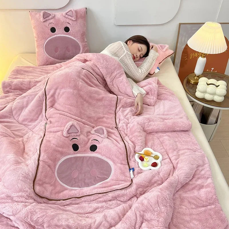 CozyNest 2-i-1-teppe- og putekombinasjon – smart, konvertibelt design