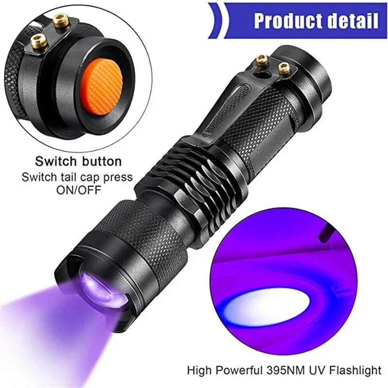 Lanterna UV LED compacta — lâmpada de inspeção ultravioleta resistente, iluminação LED potente