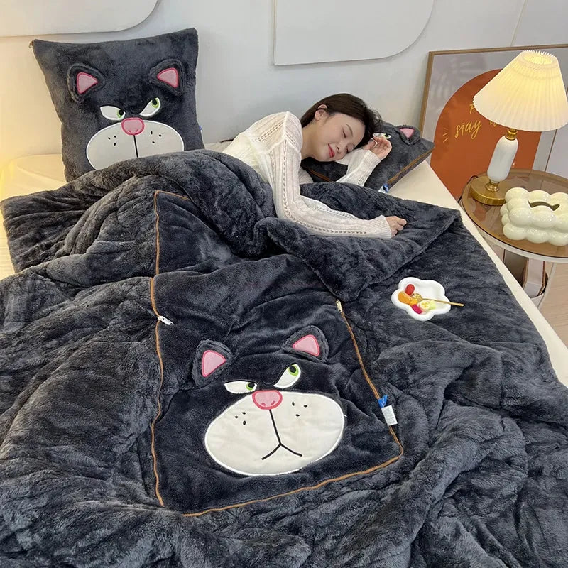 CozyNest 2-i-1-teppe- og putekombinasjon – smart, konvertibelt design