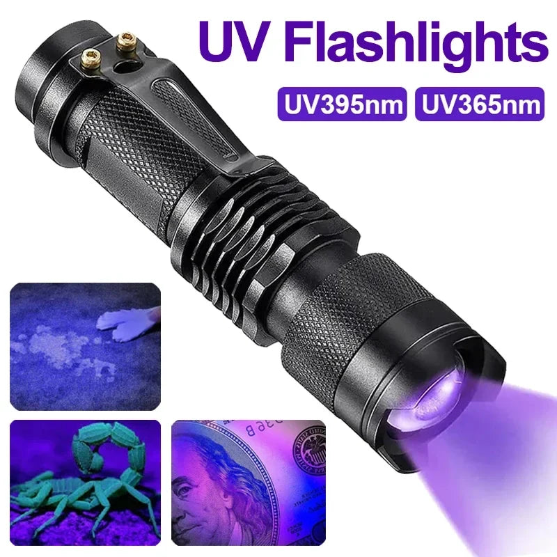 Lanterna UV LED compacta — lâmpada de inspeção ultravioleta resistente, iluminação LED potente