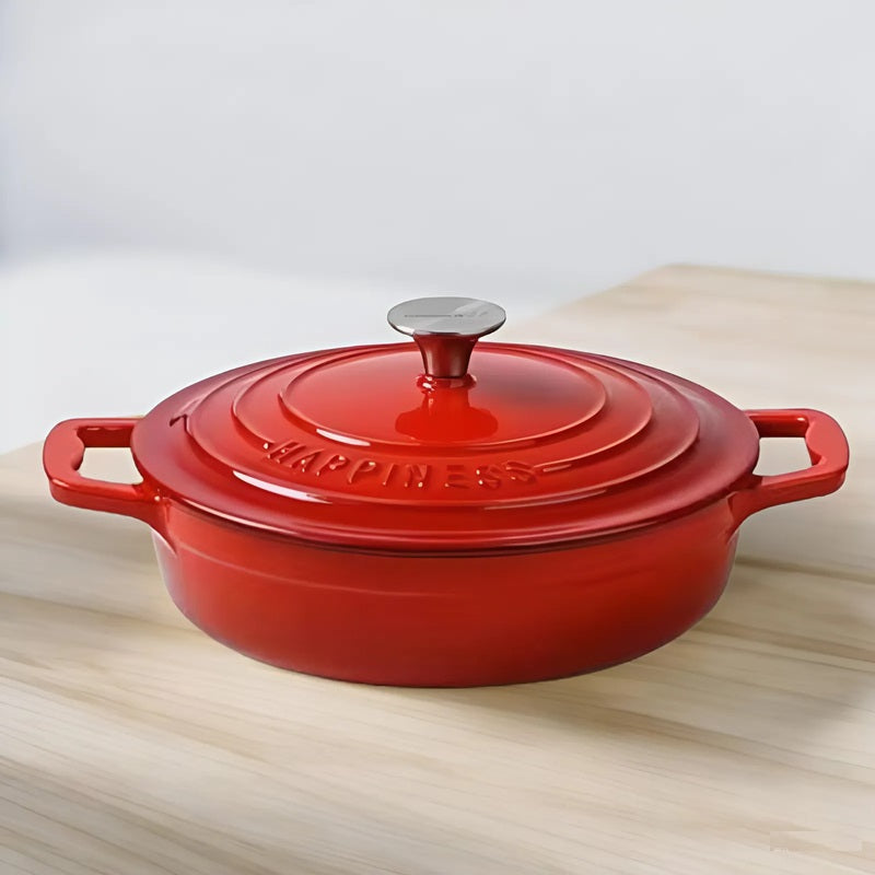 Enamel Coated Cast Iron Dutch Oven — Superior Browning, Versatile Design