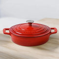 Enamel Coated Cast Iron Dutch Oven — Superior Browning, Versatile Design