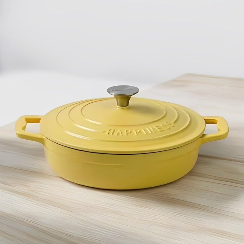 Enamel Coated Cast Iron Dutch Oven — Superior Browning, Versatile Design