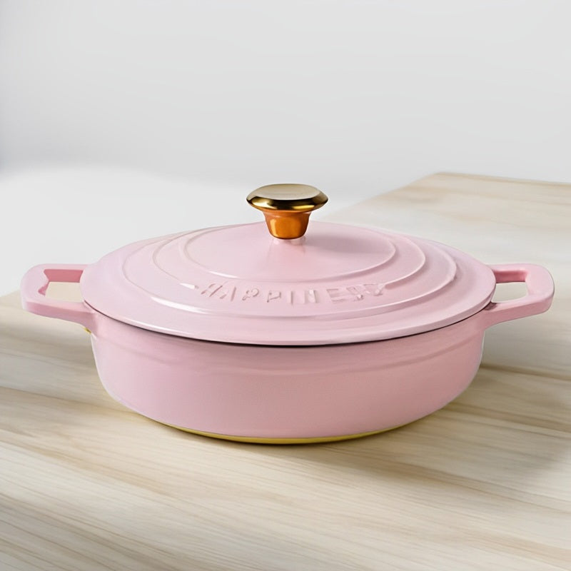 Enamel Coated Cast Iron Dutch Oven — Superior Browning, Versatile Design
