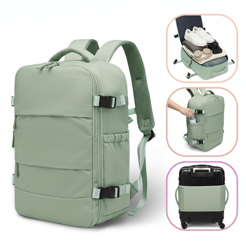 Reiserucksack-Set mit Vakuumkompression – luftdichtes Verschlusssystem, kompakter Allzweckrucksack