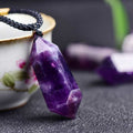 Lyra-hangerketting van natuurlijk amethistkristal - helende edelsteenjuwelen