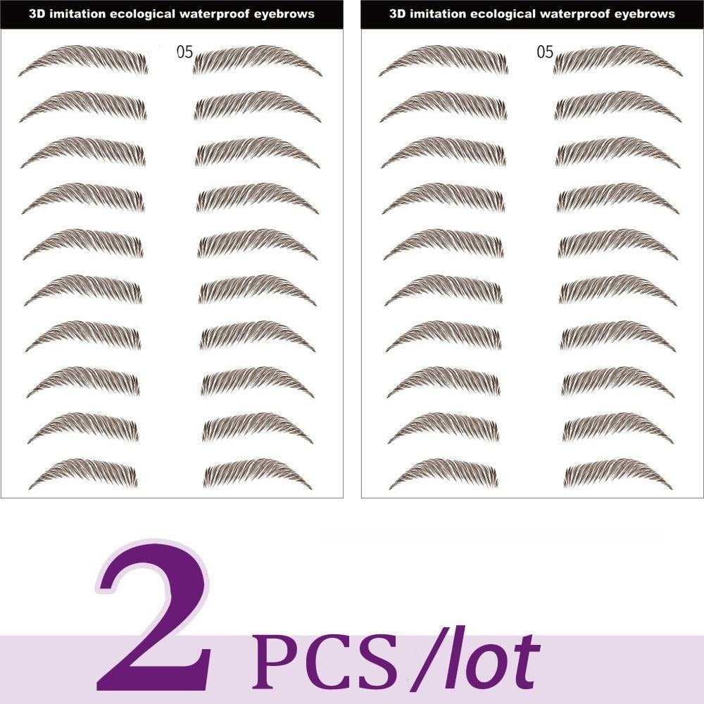 3D-s szemöldöktetoválás — 12 pár, 4 természetes szín