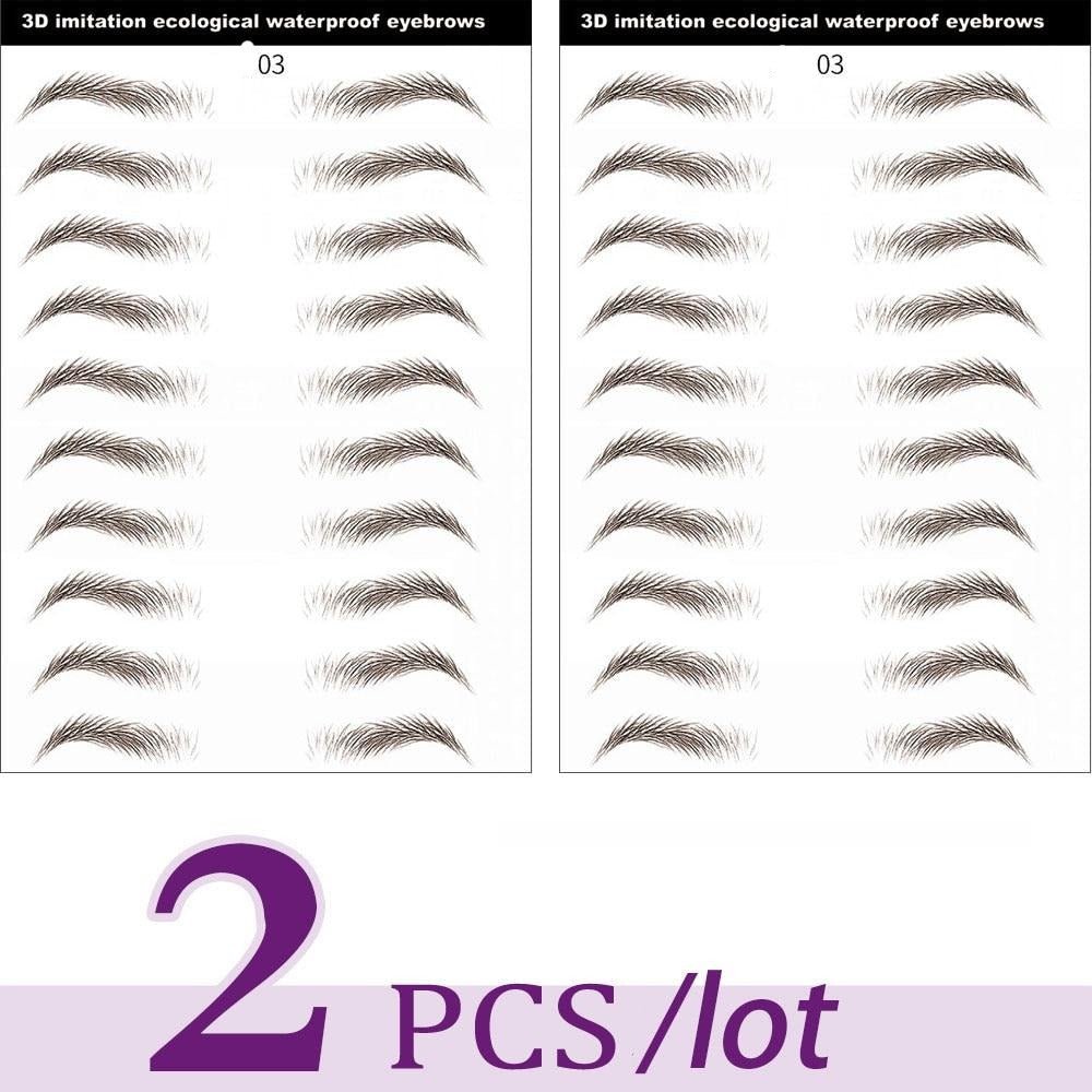 3D-s szemöldöktetoválás — 12 pár, 4 természetes szín