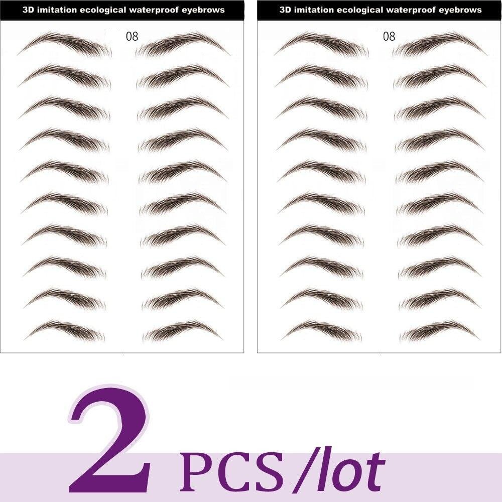 3D-s szemöldöktetoválás — 12 pár, 4 természetes szín