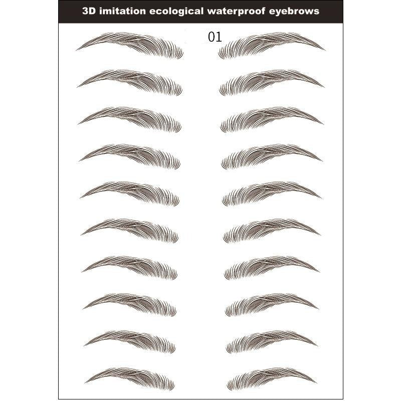 3D-s szemöldöktetoválás — 12 pár, 4 természetes szín