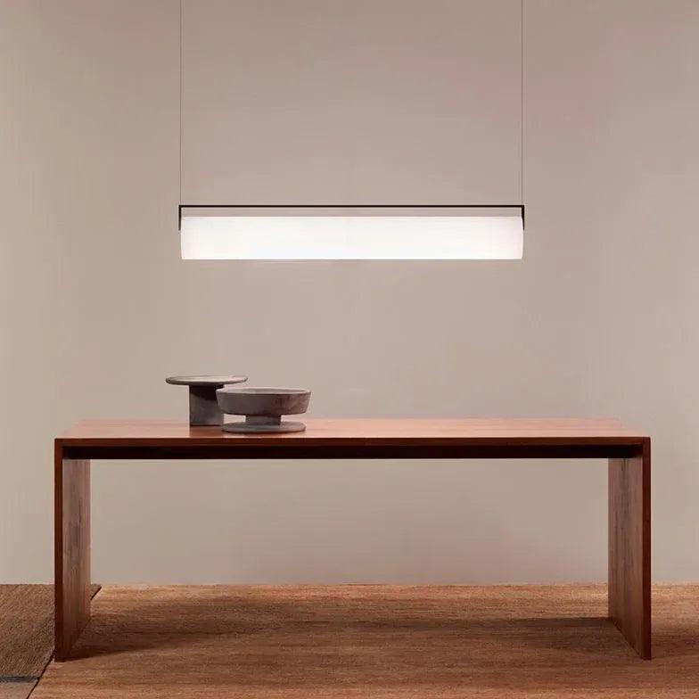 Luz pendente moderna branca linear em LED | boxzora