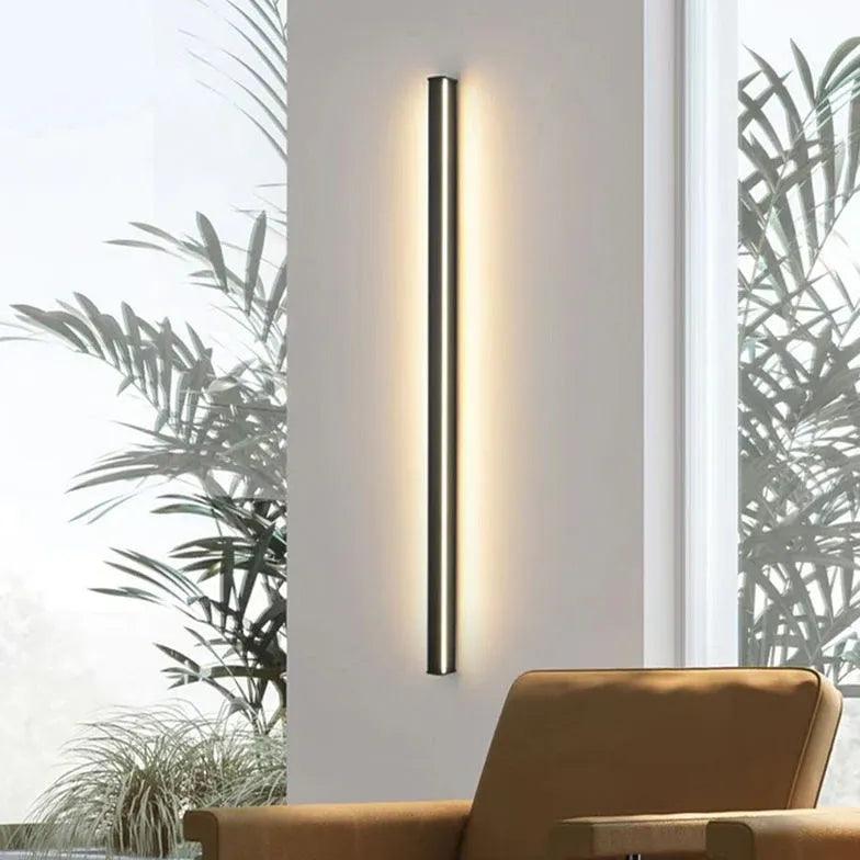 Moderne zwarte lineaire wandlamp voor de slaapkamer | boxzora