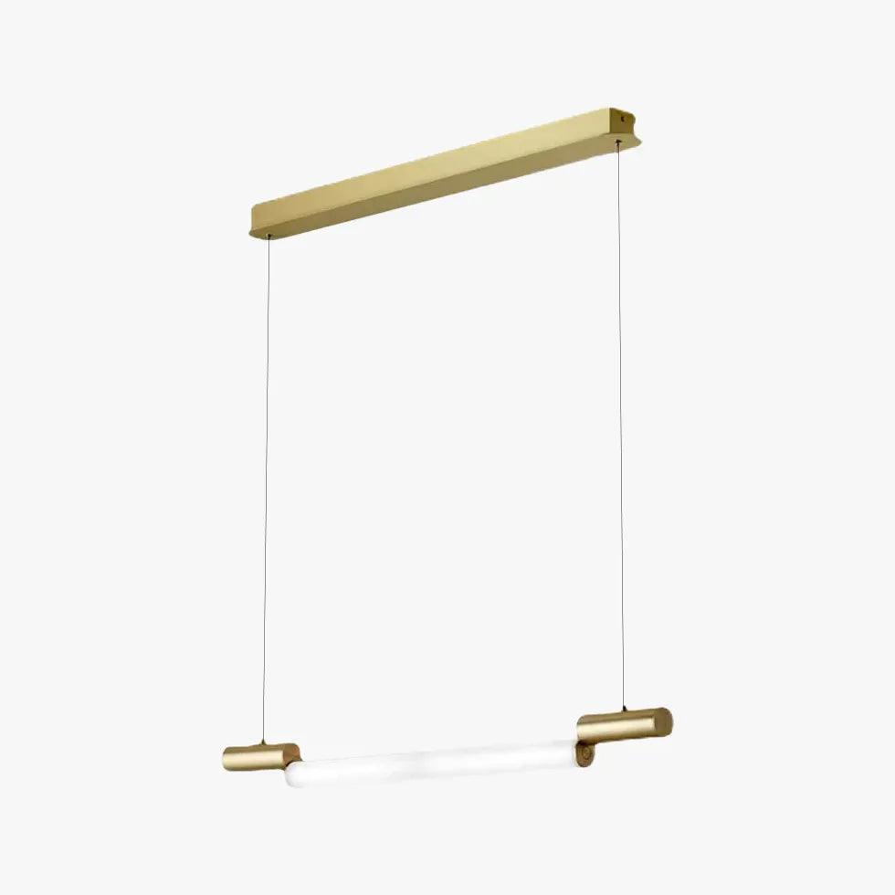 Candeeiro pendente moderno dourado comprido para sala de jantar | boxzora