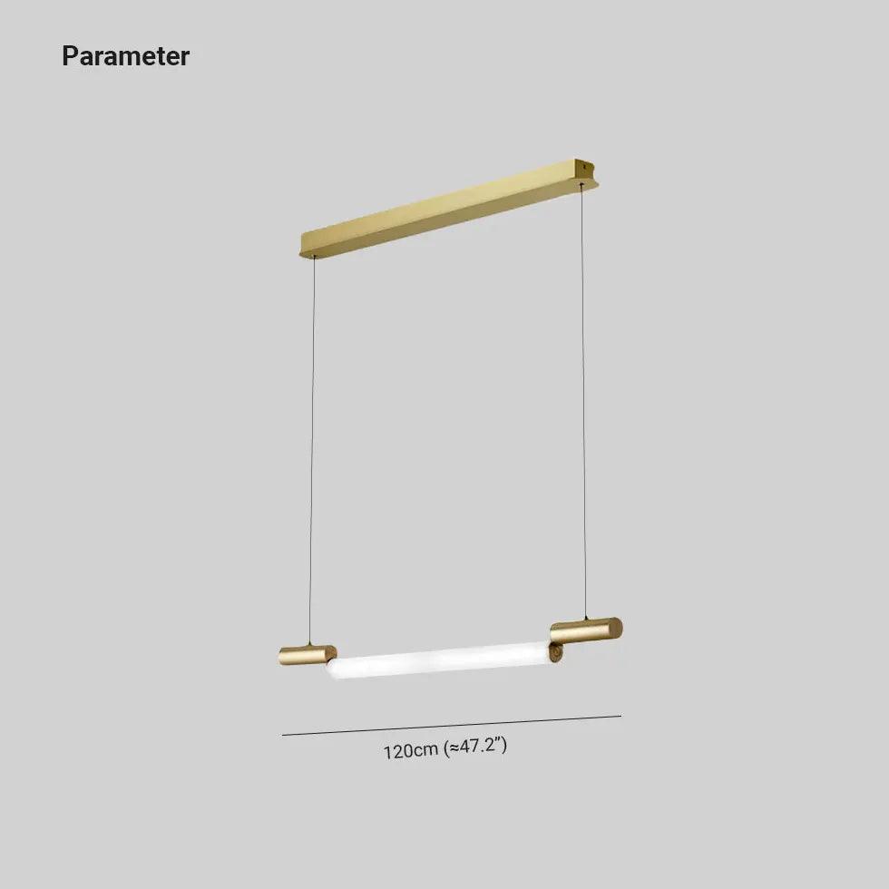 Candeeiro pendente moderno dourado comprido para sala de jantar | boxzora