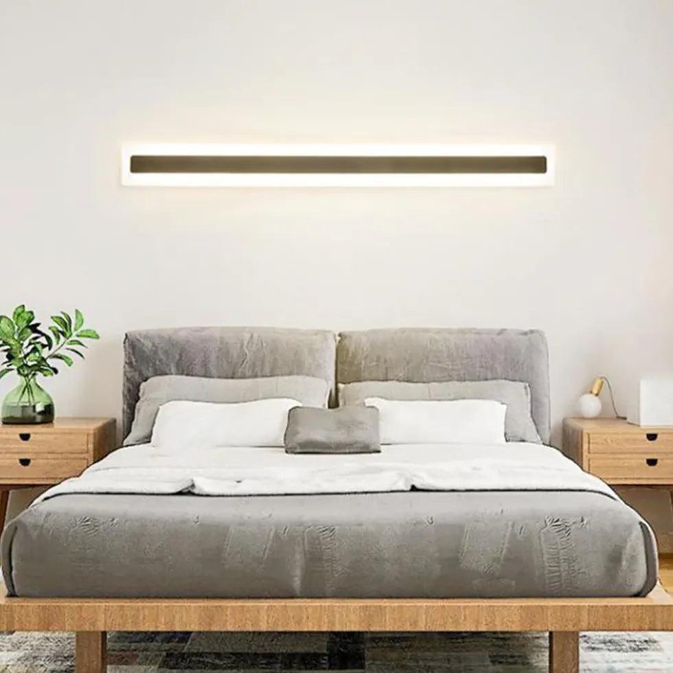 Minimalistyczne długie kinkiety LED do sypialni | boxzora