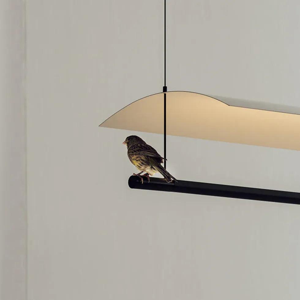 Nowoczesna długa czarna lampa wisząca LED do jadalni | boxzora