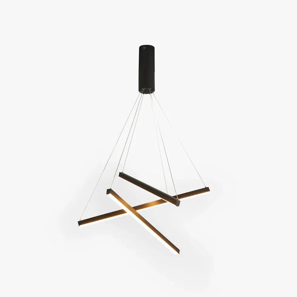 Luminaire géométrique long minimaliste noir pour salon | boxzora