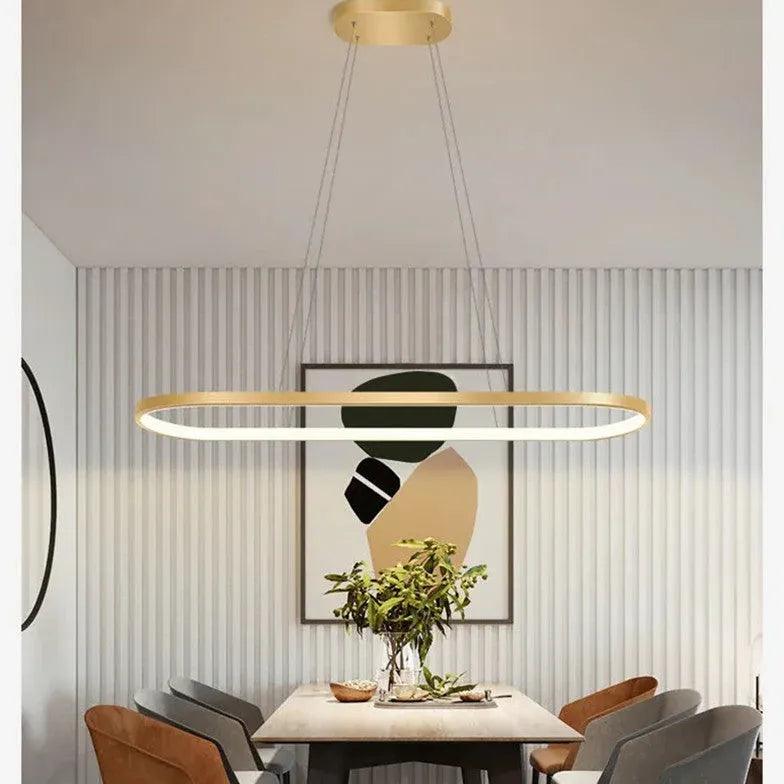 Modern Oval Ring LED Pendant Light for Dining Room | boxzora