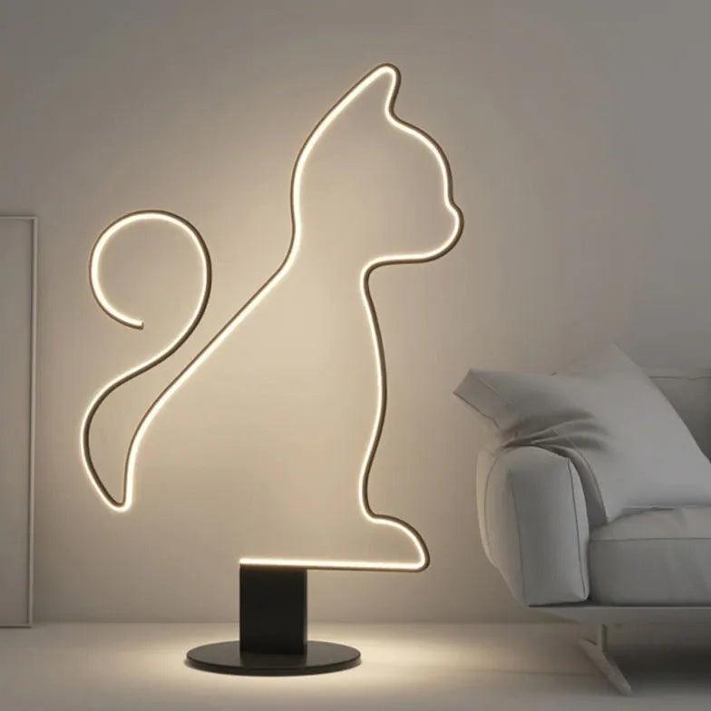 Moderne dimmbare LED-Stehlampe im Katzendesign | boxzora